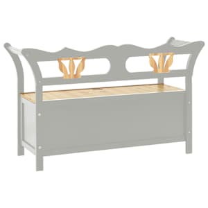 Lavice šedá 107 x 45 x 75,5 cm masivní jedlové dřevo - obrázek 5