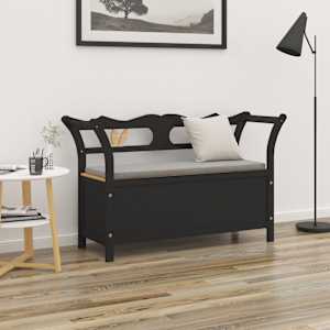 Lavice černá 107 x 45 x 75,5 cm masivní jedlové dřevo - obrázek 1
