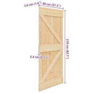 Dveře NARVIK Přírodní 80 x 210 cm Masivní borové dřevo - obrázek 10