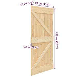 Dveře NARVIK Přírodní 90 x 210 cm Masivní borové dřevo - obrázek 10