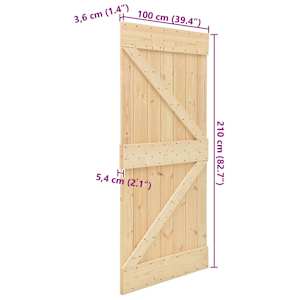 Dveře NARVIK Přírodní 100 x 210 cm Masivní borové dřevo - obrázek 10