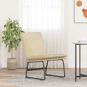 Křeslo krémové 52 x 75 x 76 cm textil - obrázek 1
