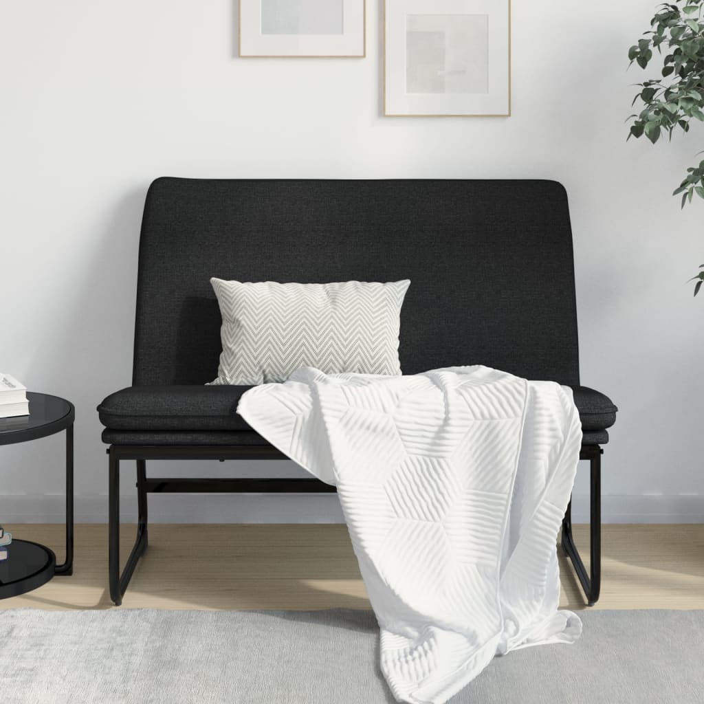 vida XL Sitzbank Schwarz 100x 75x 76 cm Stoff