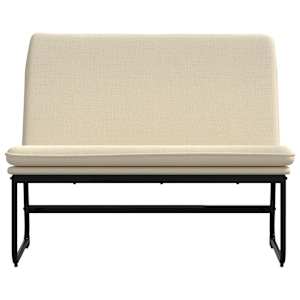 Lavice krémová 100 x 75 x 76 cm textil - obrázek 3
