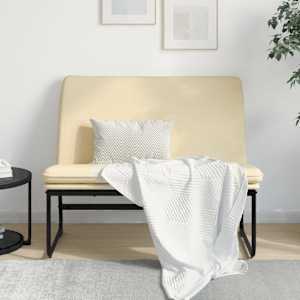 Lavice krémová 100 x 75 x 76 cm textil - obrázek 1