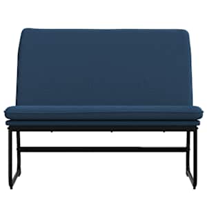 Lavice modrá 100 x 75 x 76 cm textil - obrázek 3