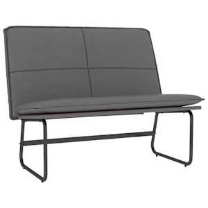 Lavice šedá 100 x 75 x 76 cm umělá kůže - obrázek 2