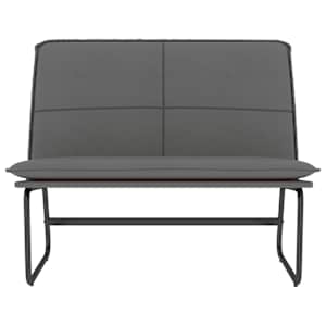 Lavice šedá 100 x 75 x 76 cm umělá kůže - obrázek 3