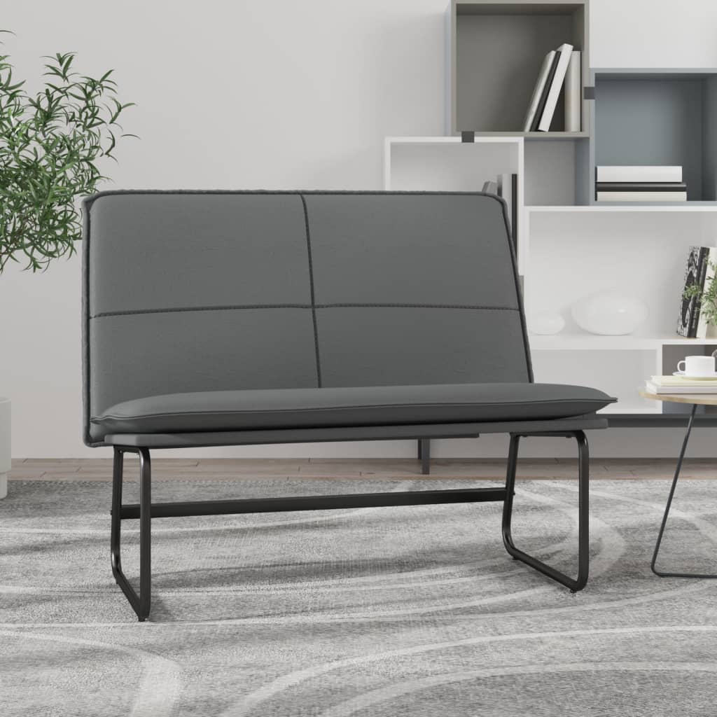 vida XL Sitzbank Grau 100x 75x 76 cm Kunstleder