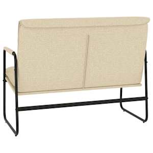 Lavice krémová 100 x 64 x 80 cm textil - obrázek 5