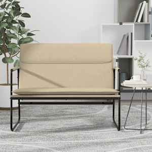 Lavice krémová 100 x 64 x 80 cm textil - obrázek 1
