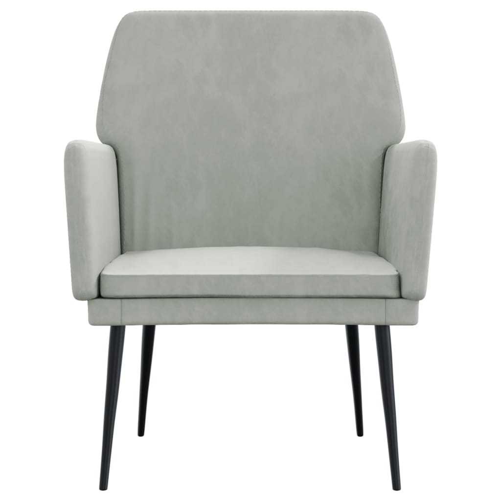 vidaXL Fauteuil 62x79x79 cm fluweel lichtgrijs grijs, foto 2