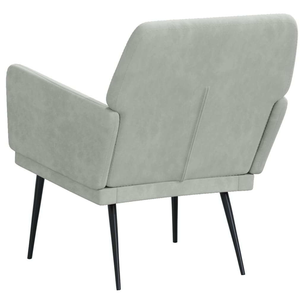 vidaXL Fauteuil 62x79x79 cm fluweel lichtgrijs grijs, foto 4