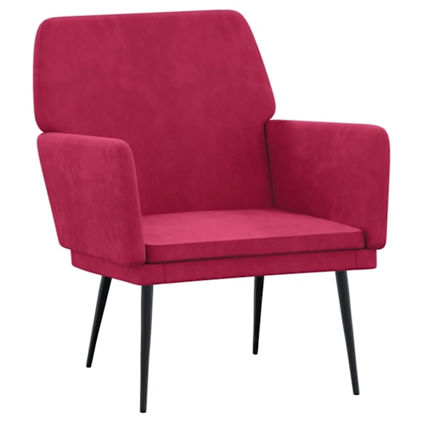 vidaXL tugitool, veinipunane, 62 x 79 x 79 cm, samet