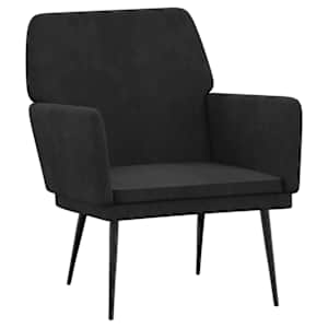 vidaXL tugitool, must, 62 x 79 x 79 cm, samet
