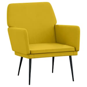 vidaXL tugitool, kollane, 62 x 79 x 79 cm, samet