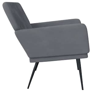 Lavice tmavě šedá 108 x 79 x 79 cm samet - obrázek 4