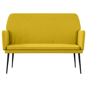 Lavice žlutá 108 x 79 x 79 cm samet - obrázek 3