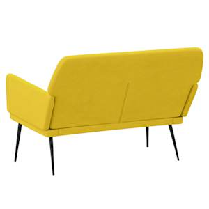 Lavice žlutá 108 x 79 x 79 cm samet - obrázek 5