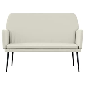 Lavice krémová 108 x 79 x 79 cm samet - obrázek 3