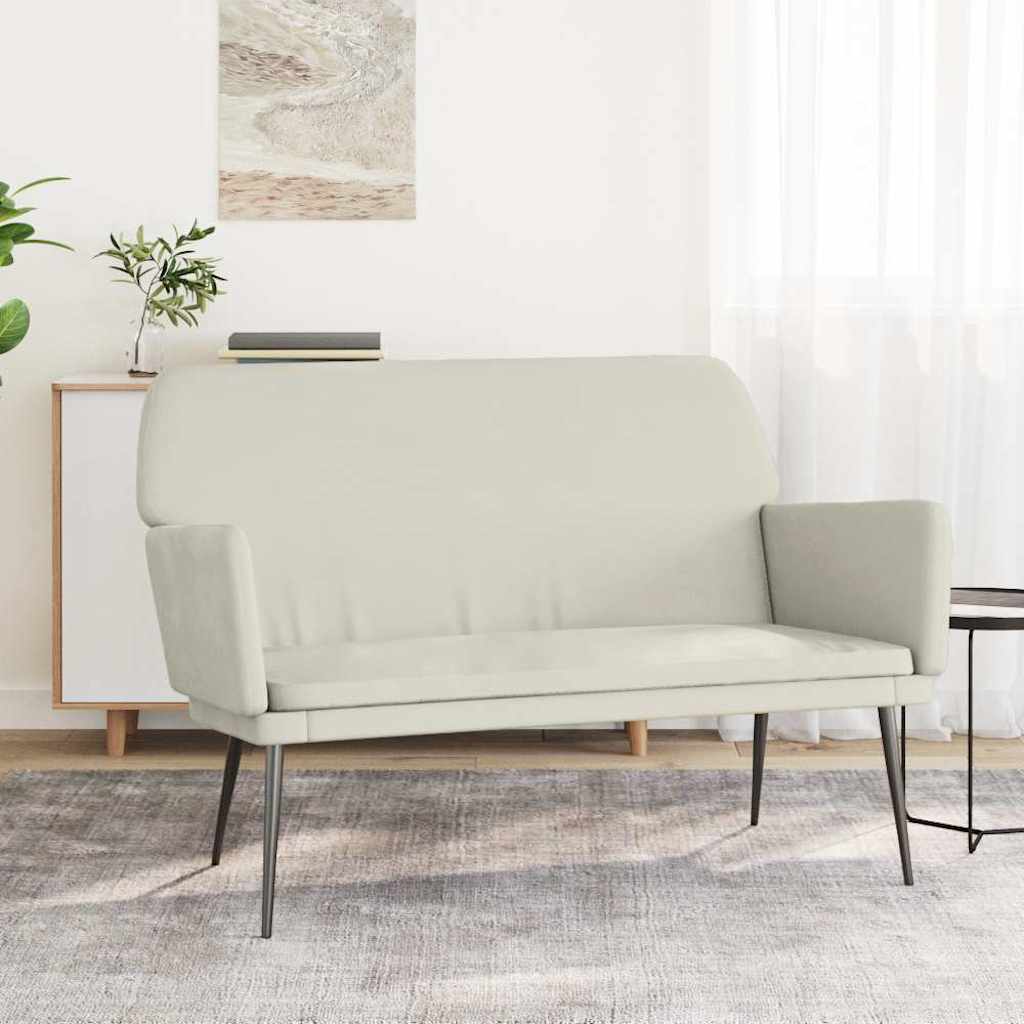 vidaXL bænk 108x79x79 cm velour cremefarvet
