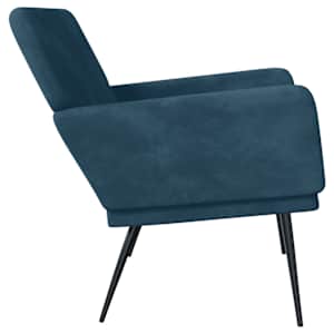 Lavice modrá 108 x 79 x 79 cm samet - obrázek 4