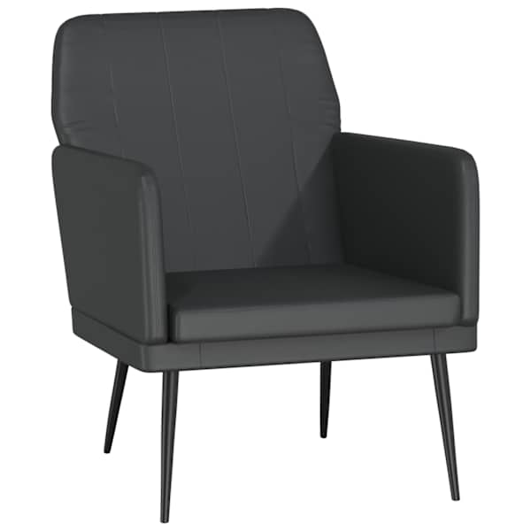 vidaXL tugitool, must, 61x78x80 cm, kunstnahk