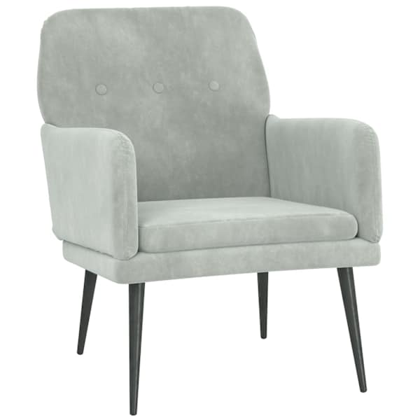 vidaXL tugitool, helehall, 62x79x79 cm, samet