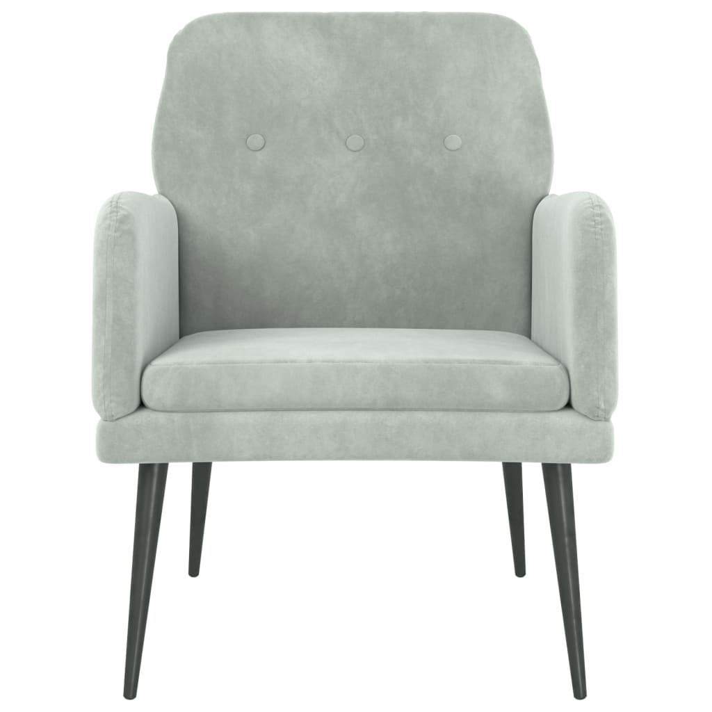 vidaXL Fauteuil 62x79x79 cm fluweel lichtgrijs afbeelding