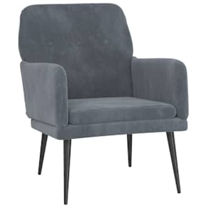 vidaXL tugitool, tumehall, 62 x 79 x 79 cm, samet