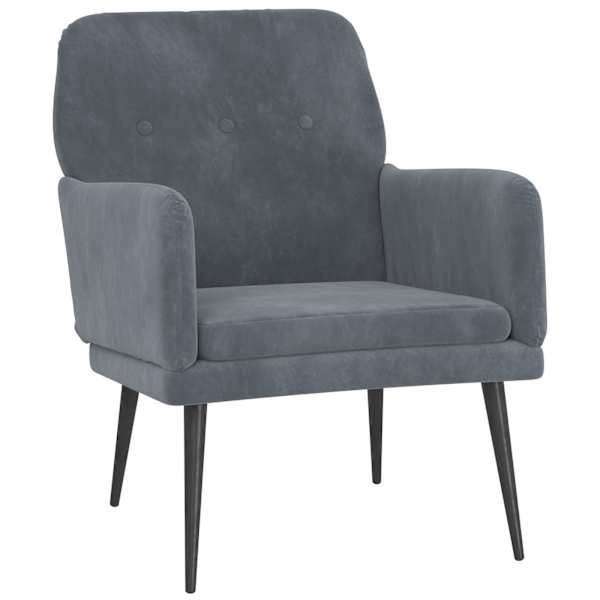 vidaXL tugitool, tumehall, 62 x 79 x 79 cm, samet