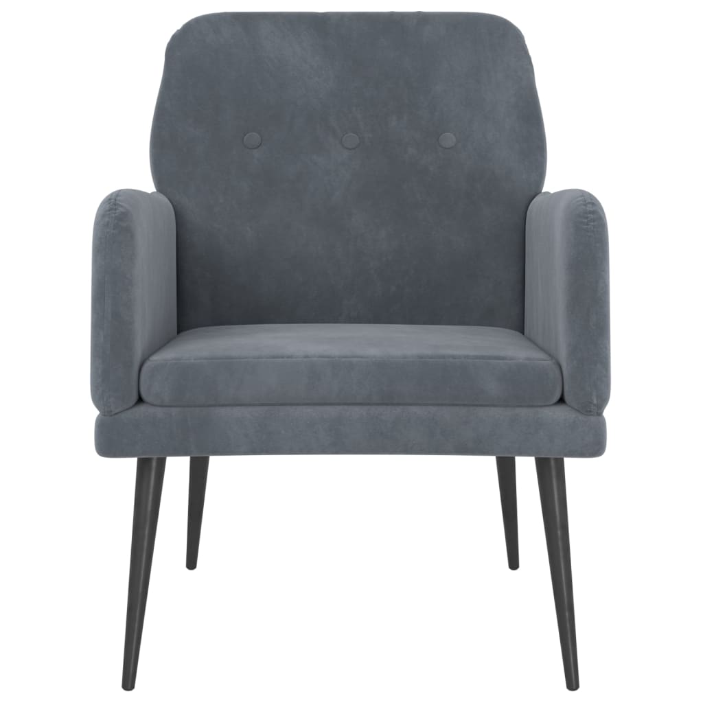 vidaXL Fauteuil 62x79x79 cm fluweel donkergrijs afbeelding