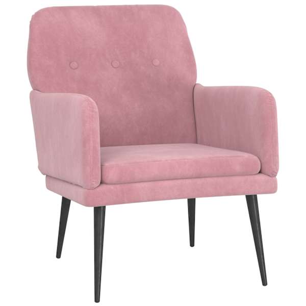 vidaXL tugitool, roosa, 62 x 79 x 79 cm, samet