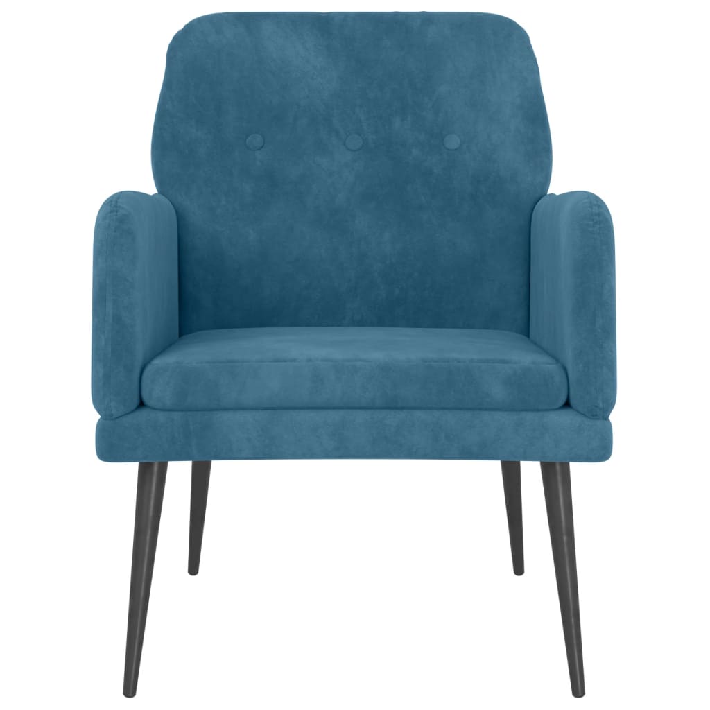 vidaXL Fauteuil 62x79x79 cm fluweel blauw