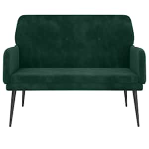 Lavice tmavě zelená 108 x 79 x 79 cm samet - obrázek 3