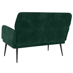 Lavice tmavě zelená 108 x 79 x 79 cm samet - obrázek 5