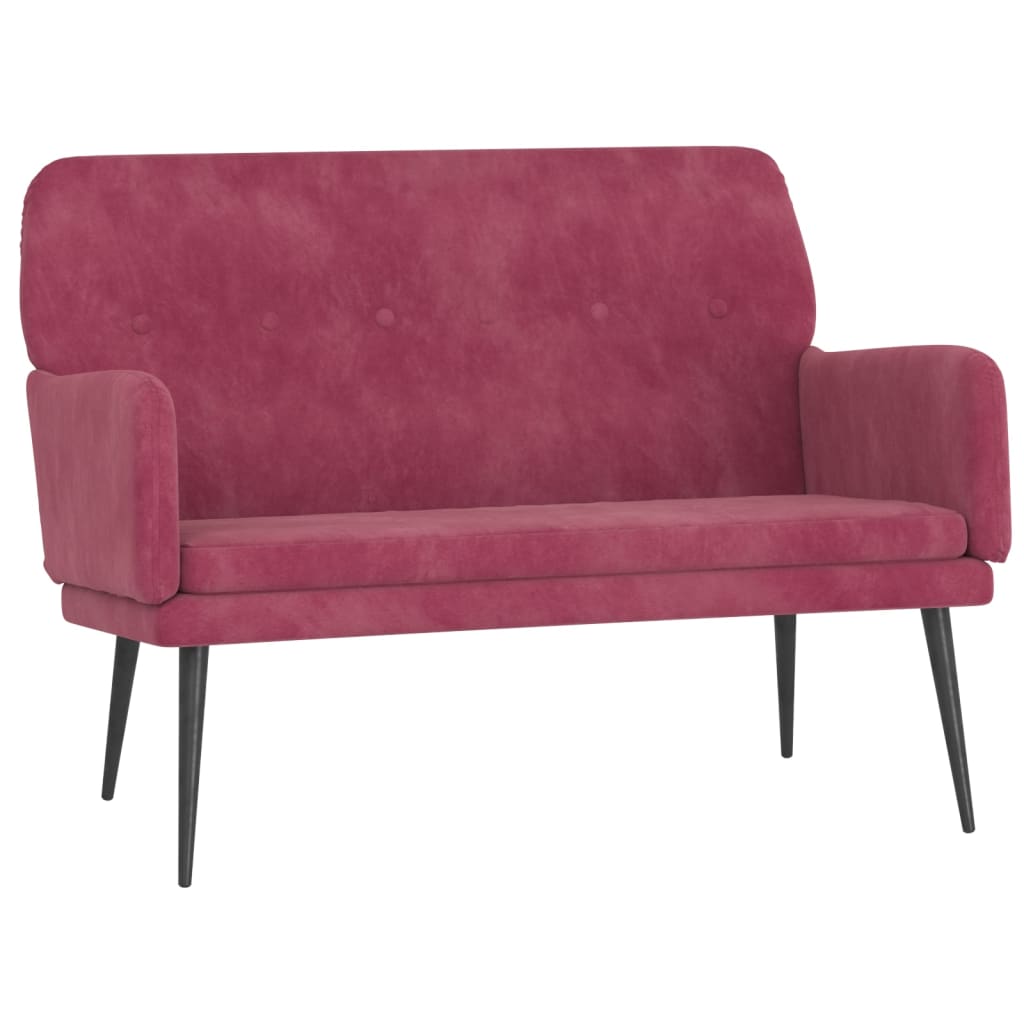 vidaXL Lavice vínová 108 x 79 x 79 cm samet
