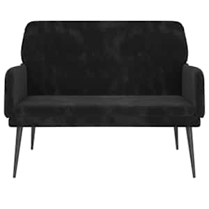 Lavice černá 108 x 79 x 79 cm samet - obrázek 3
