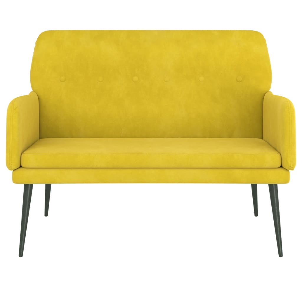 vidaXL Bankje 108x79x79 cm fluweel geel afbeelding