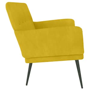 Lavice žlutá 108 x 79 x 79 cm samet - obrázek 4