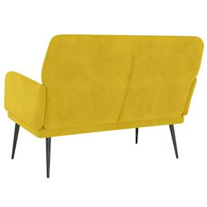 Lavice žlutá 108 x 79 x 79 cm samet - obrázek 5