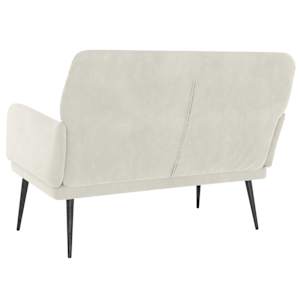 Lavice krémová 108 x 79 x 79 cm samet - obrázek 5