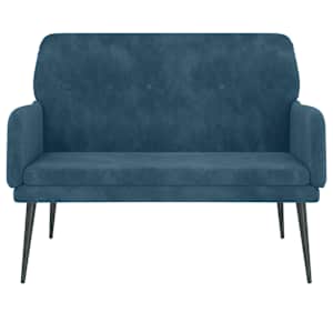 Lavice modrá 108 x 79 x 79 cm samet - obrázek 3