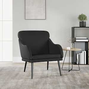 Naslanjač črn 63x76x80 cm umetno usnje