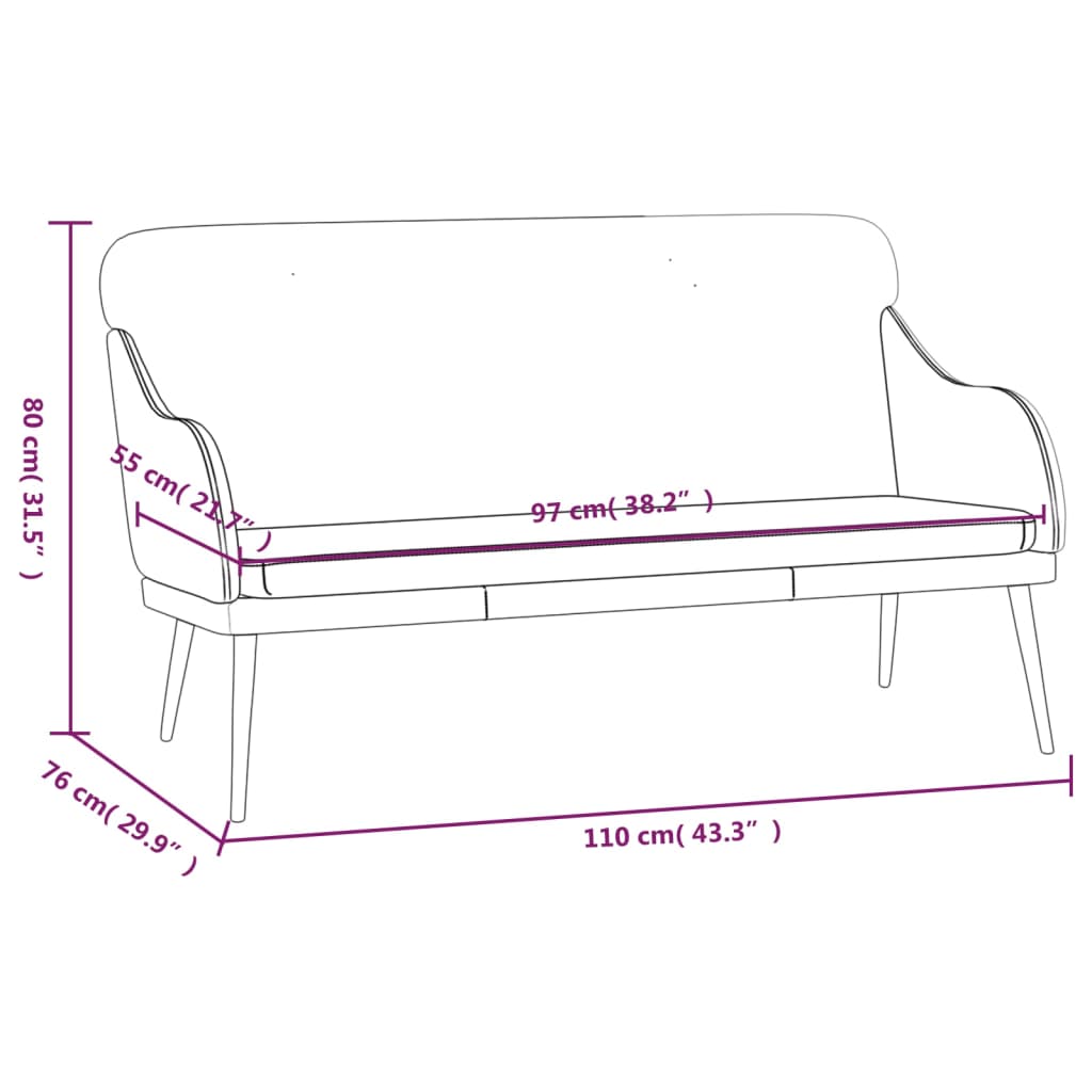 Ławka Ławka Ławka tapicerowana Sofa Ławka korytarzowa Ławka do garderoby Sztuczna skóra vidaXL - Zdjęcie 9 z 9
