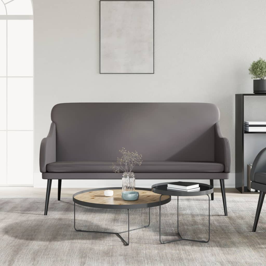 vida XL Sitzbank Grau 110x 76x 80 cm Kunstleder