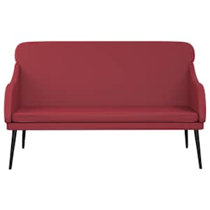 Lavice vínová 110 x 76 x 80 cm umělá kůže - obrázek 3