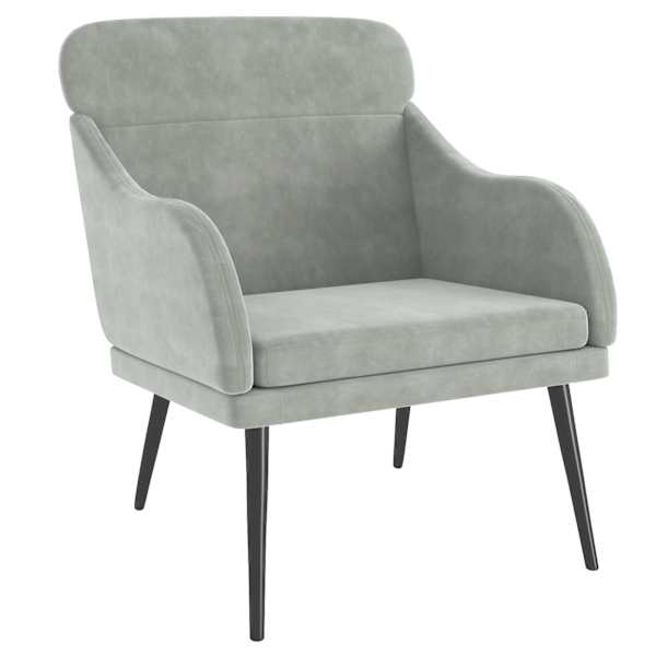 vidaXL tugitool, helehall, 63 x 76 x 80 cm, samet