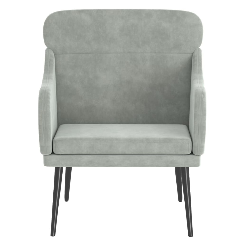 vidaXL Fauteuil 63x76x80 cm fluweel lichtgrijs grijs, foto 2