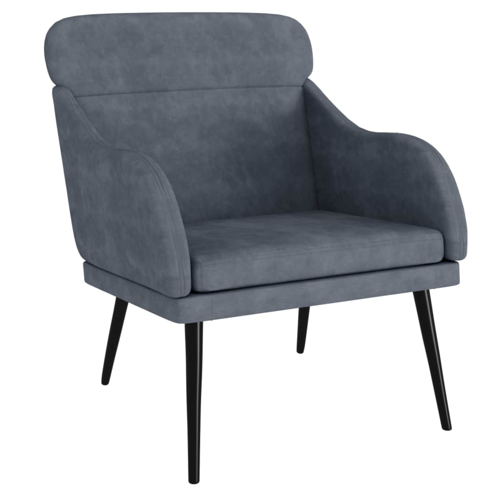 vidaXL Fauteuil 63x76x80 cm fluweel donkergrijs grijs, foto 3
